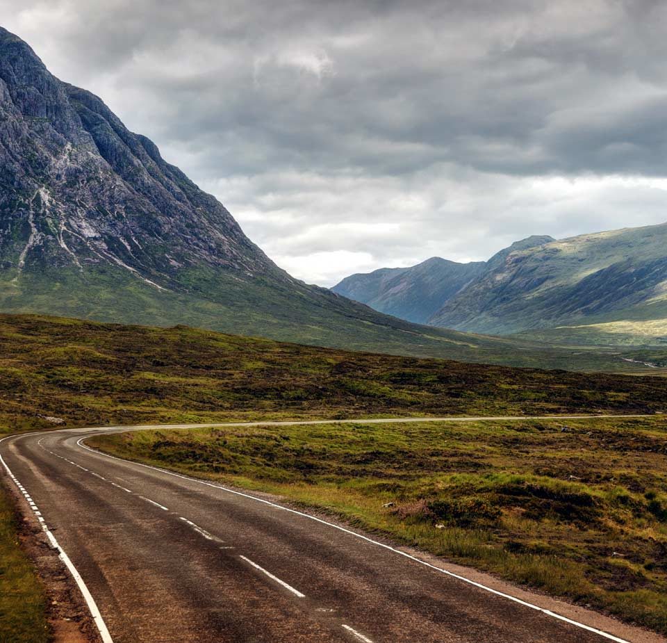 Road through Loch Lomond and The Trossachs National Park