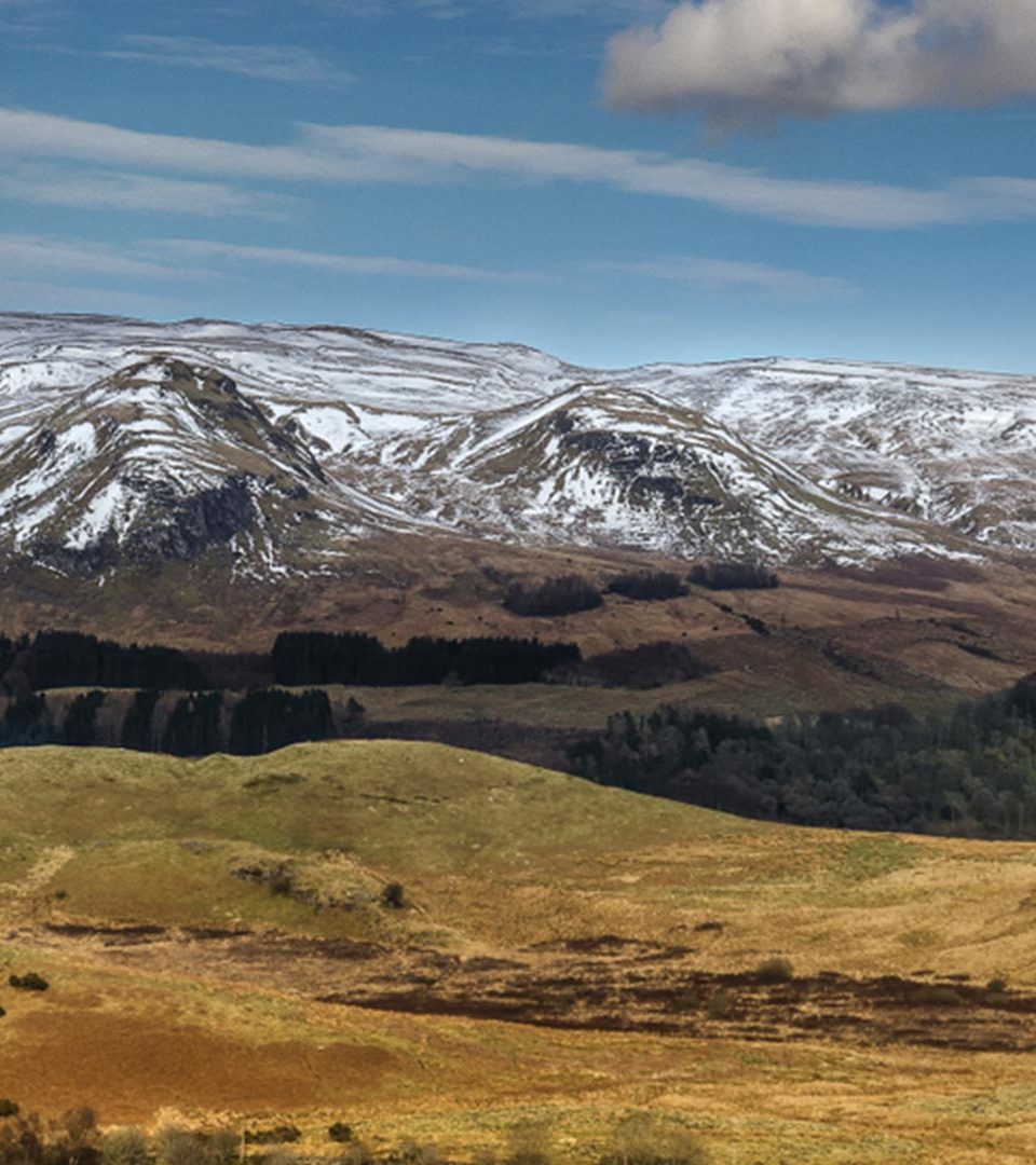 A view of the Campsie Fells from the Whangie