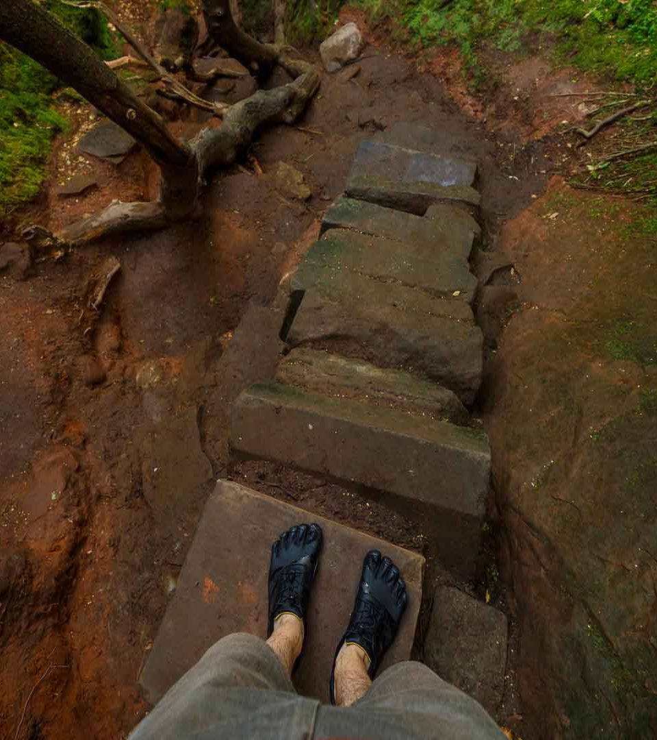 The steps down to the devils pulpit