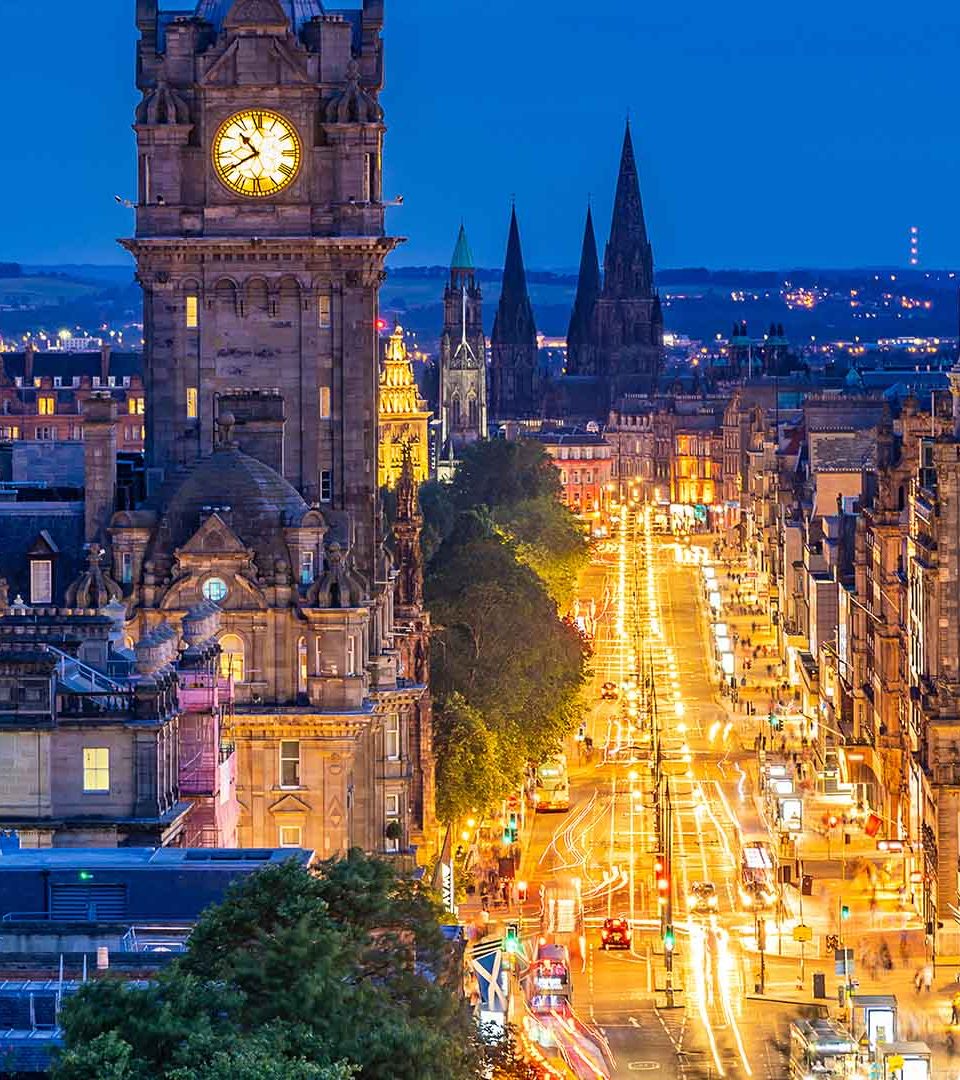 Princes street at night, Edinburgh