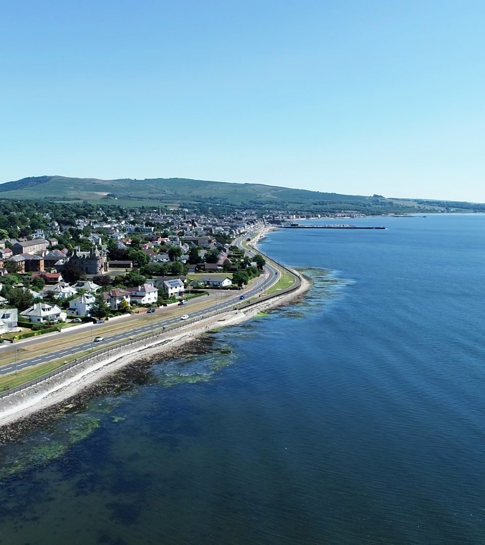 Aerial view of Helensburgh in Scotland