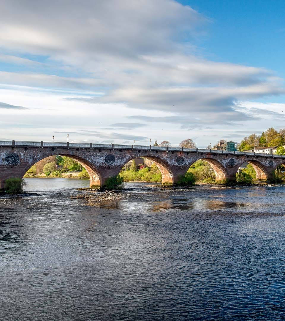 Bridge over River Tay in Perth Scotland