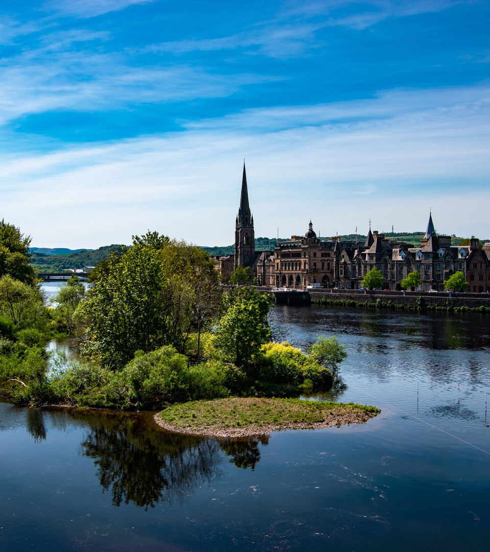 View of Perth city in Scotland