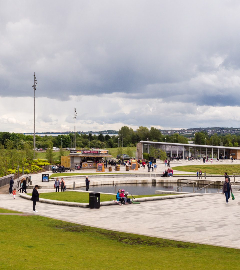 Visitors at Helix Park near Falkirk