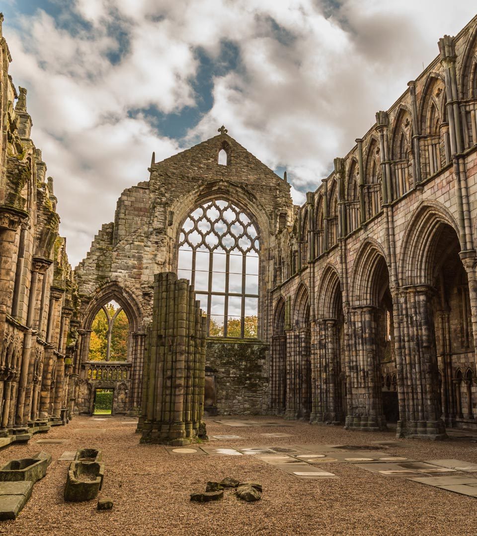 Ruins of Holyrood Abbey in Edinburgh