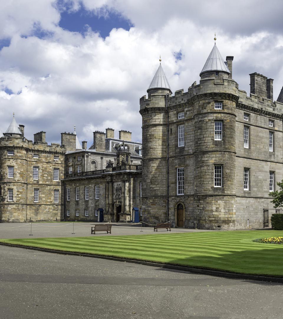 View of Holyrood Palace in Edinburgh, Scotland