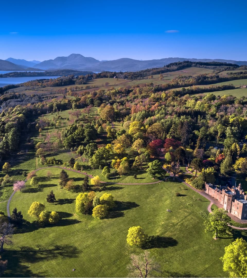 Scottish Balloch Castle, in Loch Lomond near Glasgow.