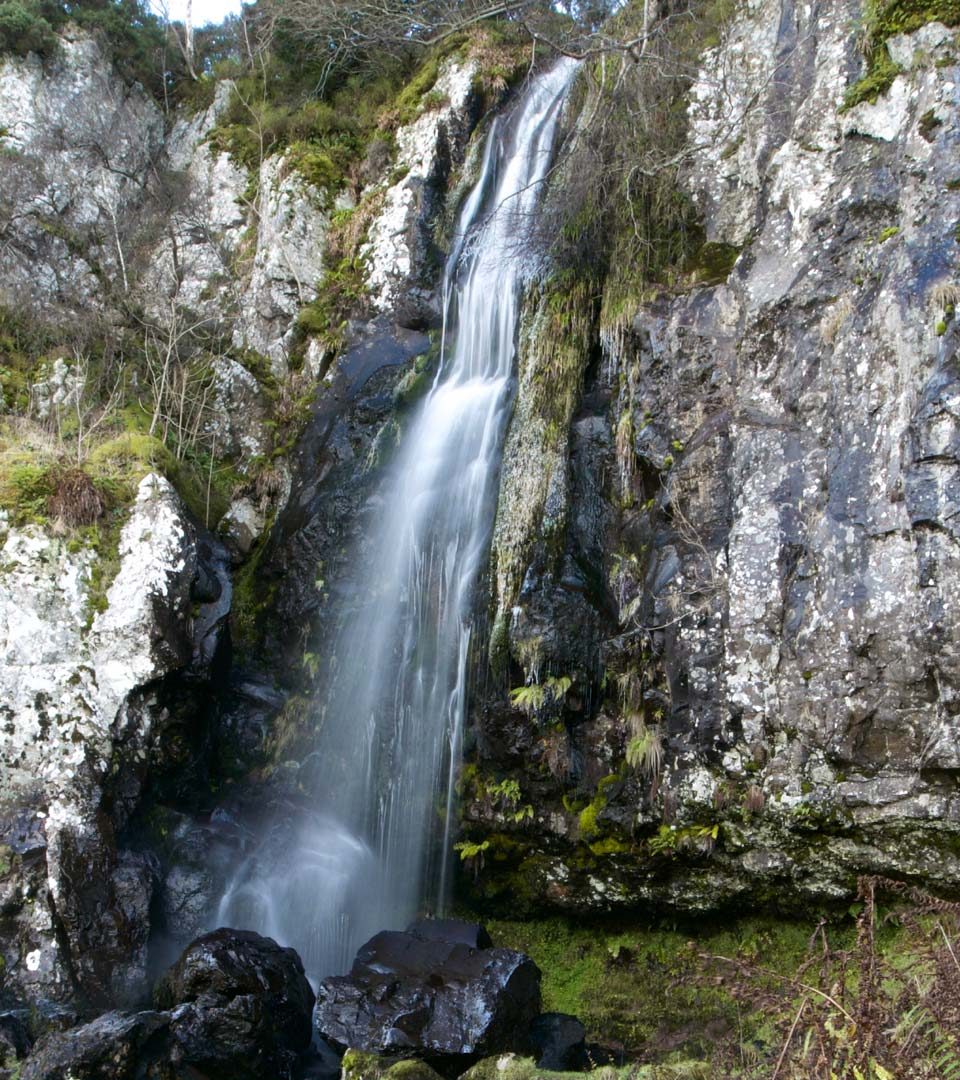 Dounie's Loup waterfall in the Gargunnock Hills