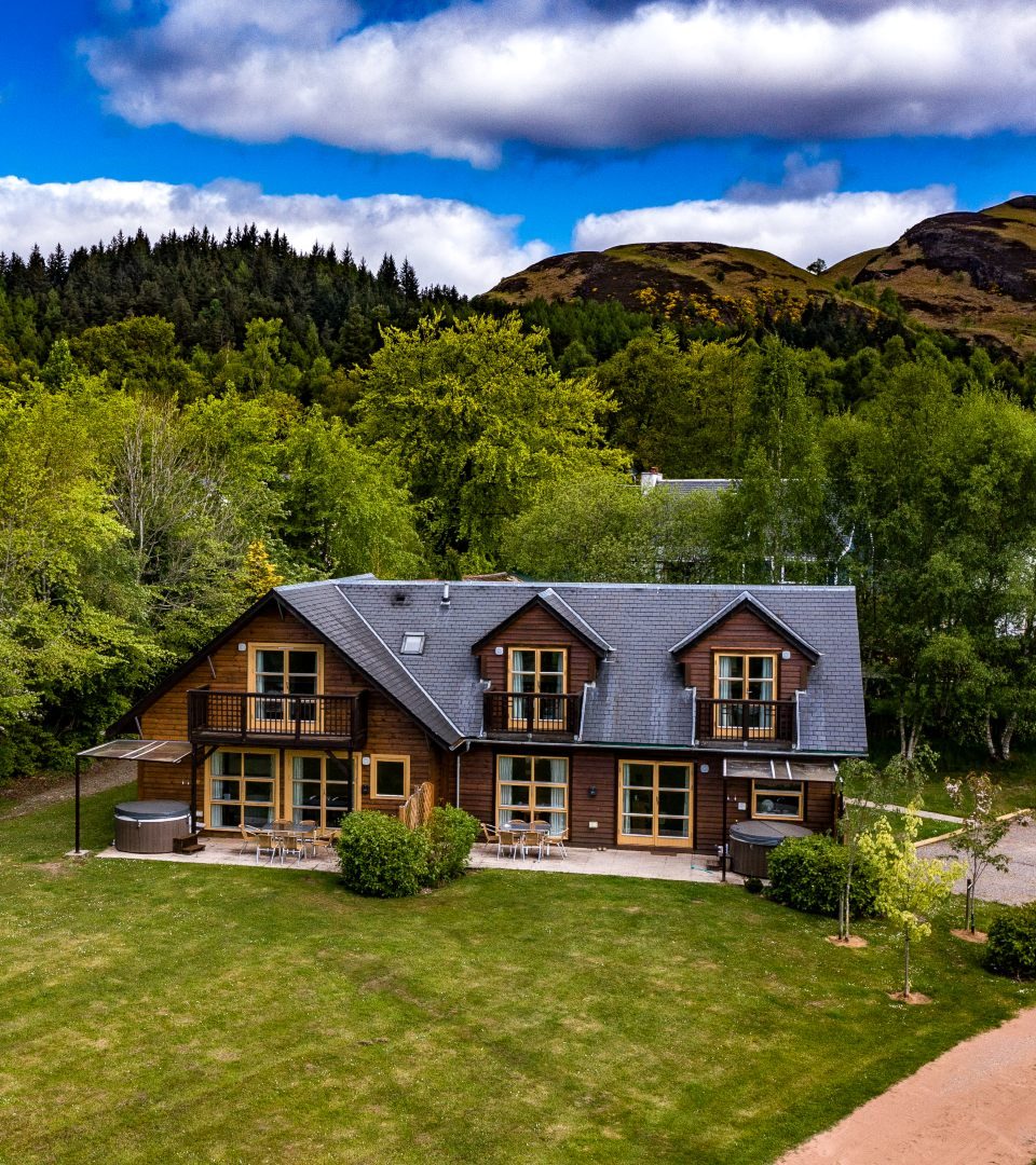 Our giant luxury self catering lodges with hot tubs on the west highland way