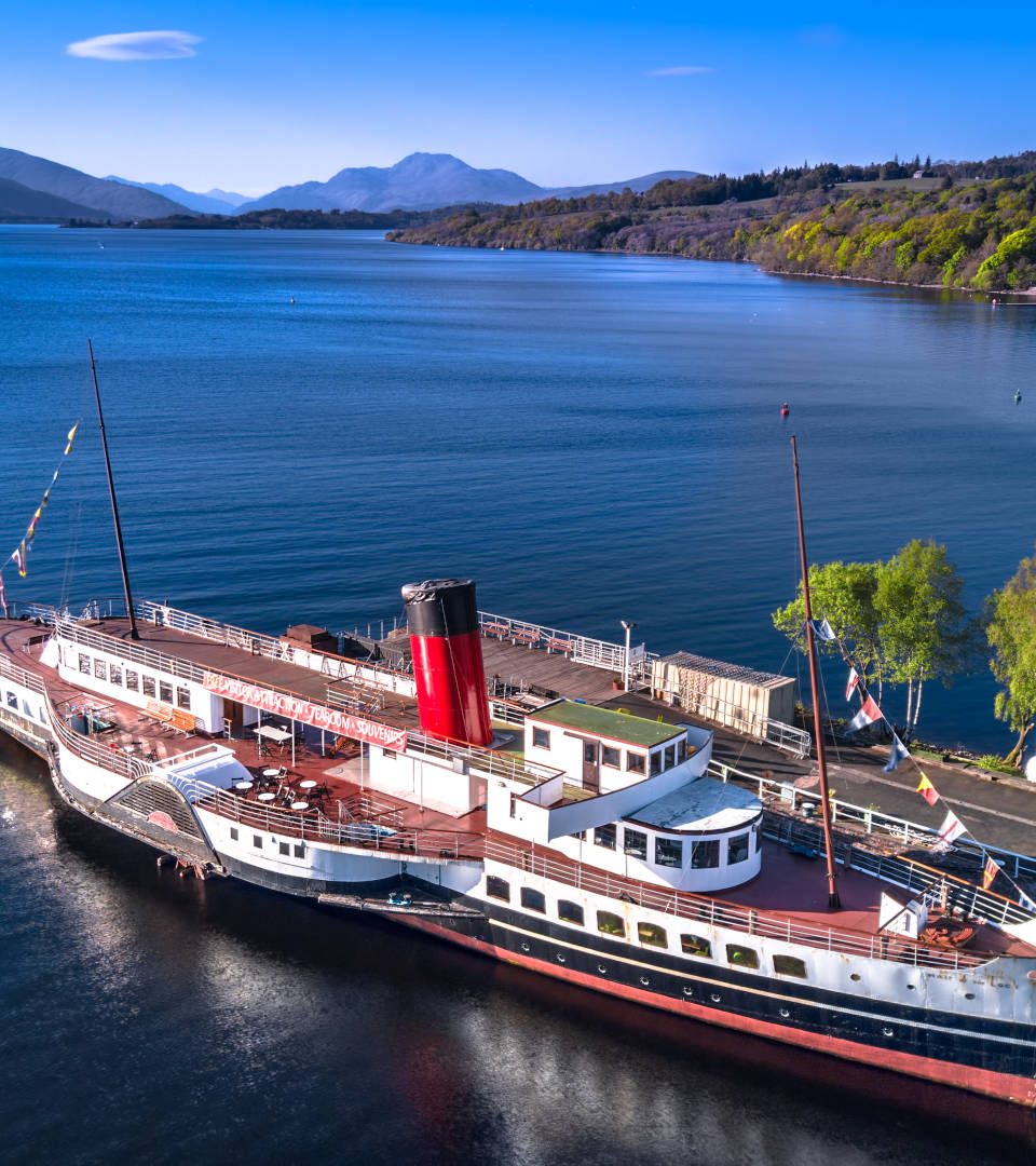 Paddle steamer ship on the Balloch Steam Slipway