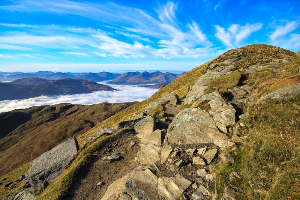 Ben Lomond (3,196 ft), is a mountain in the Scottish Highlands. Situated on the eastern shore of Loch Lomond, it is the most southerly of the Munros.