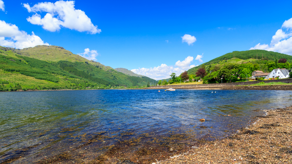 Stunning scenery at Loch Long Argyll and Bute Scotland.