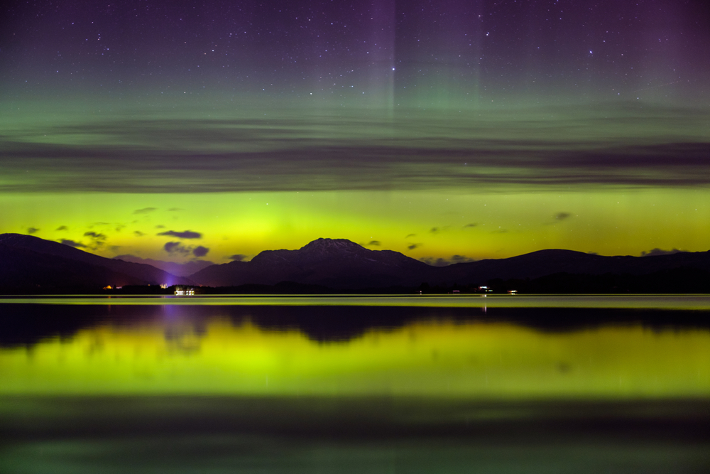 Scotland Loch Lomond Northern Lights.