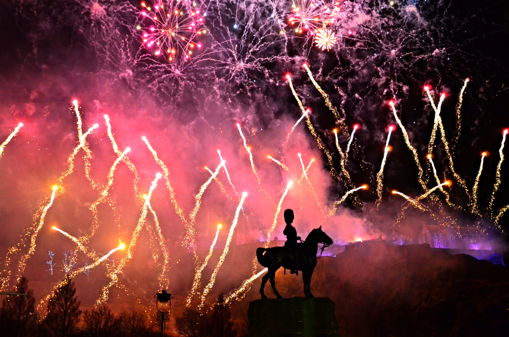 New Year's festive celebration fireworks