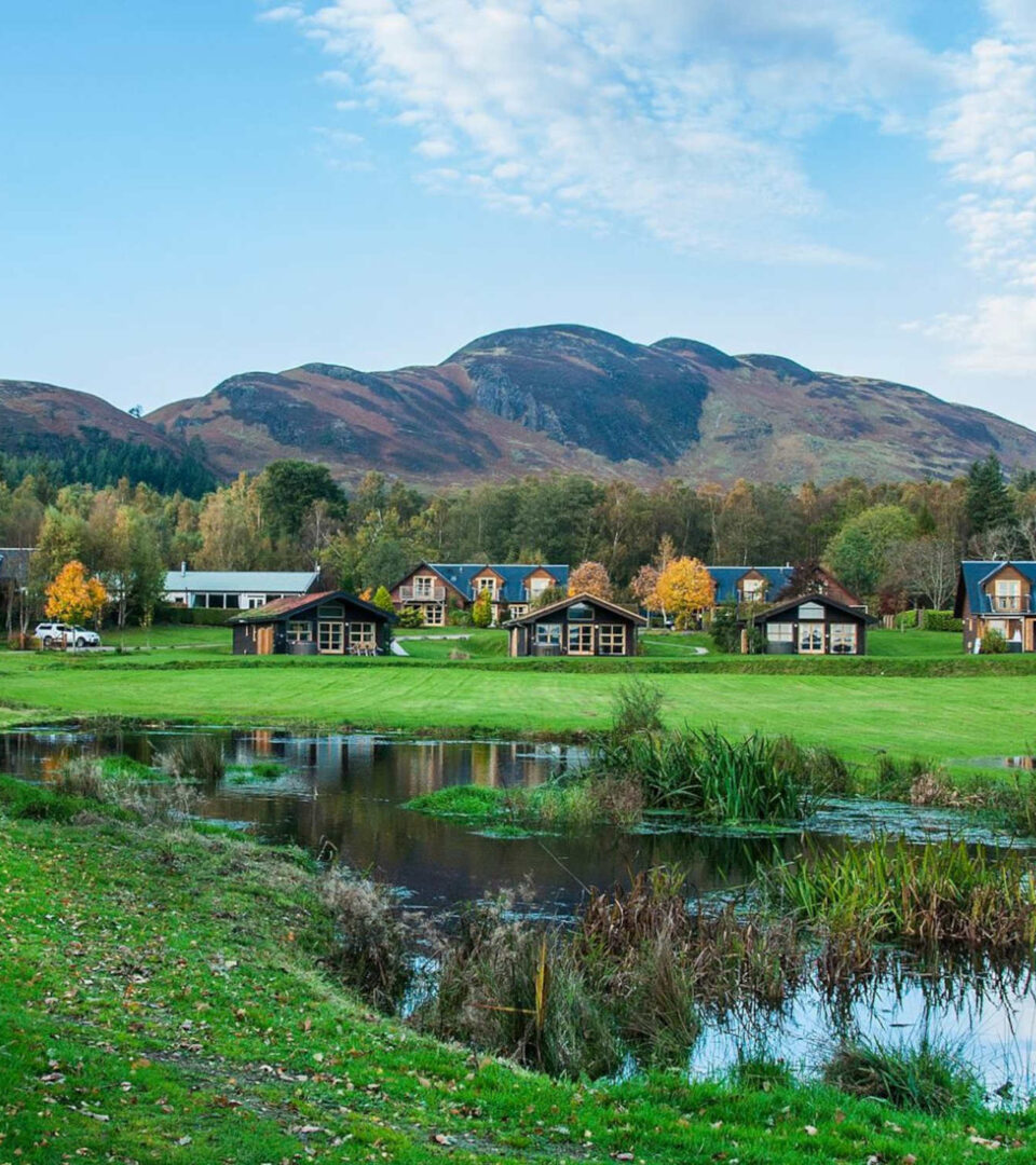 Holiday lodges by Loch Lomond