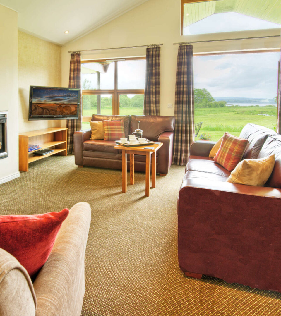 Spacious sitting room in holiday lodge