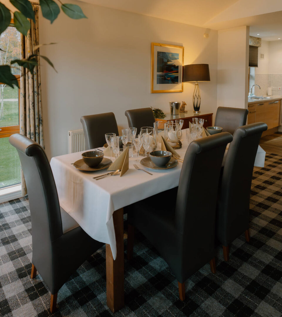 Dining table in a lodge